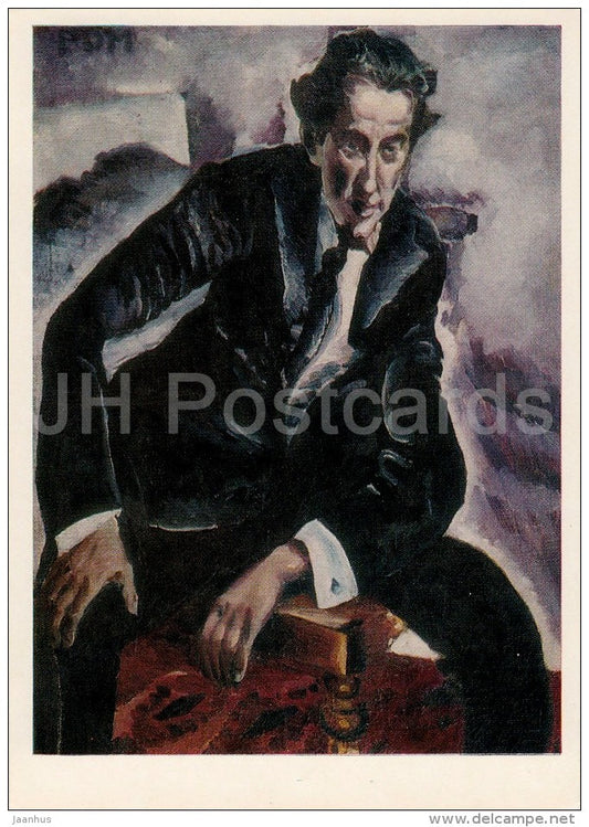 painting by A. Kravchenko - Portrait of Movie Director A. Rooma , 1919 - Russian art - 1977 - Russia USSR - unused - JH Postcards