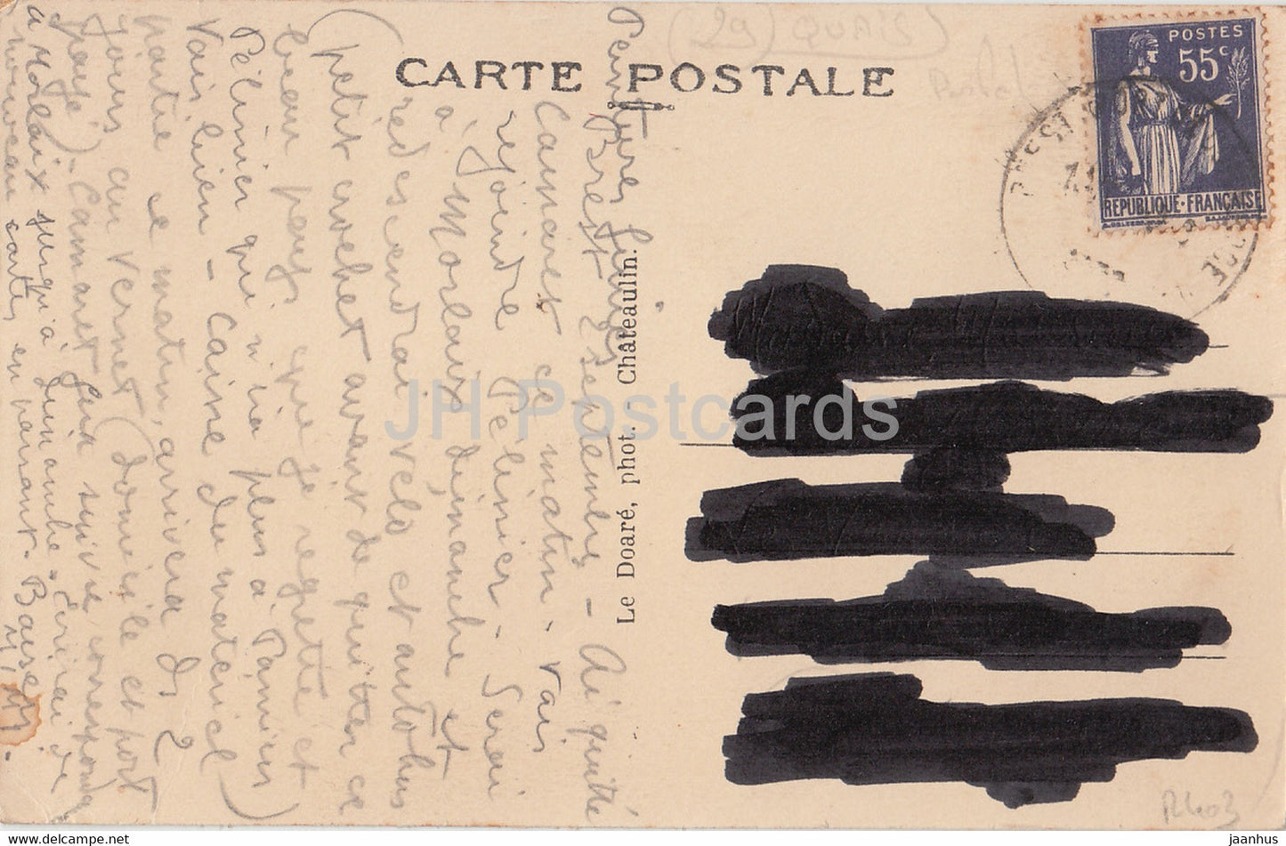 Camaret Sur Mer - Bateaux au Port - Segelboot - 2182 - alte Postkarte - Frankreich - gebraucht