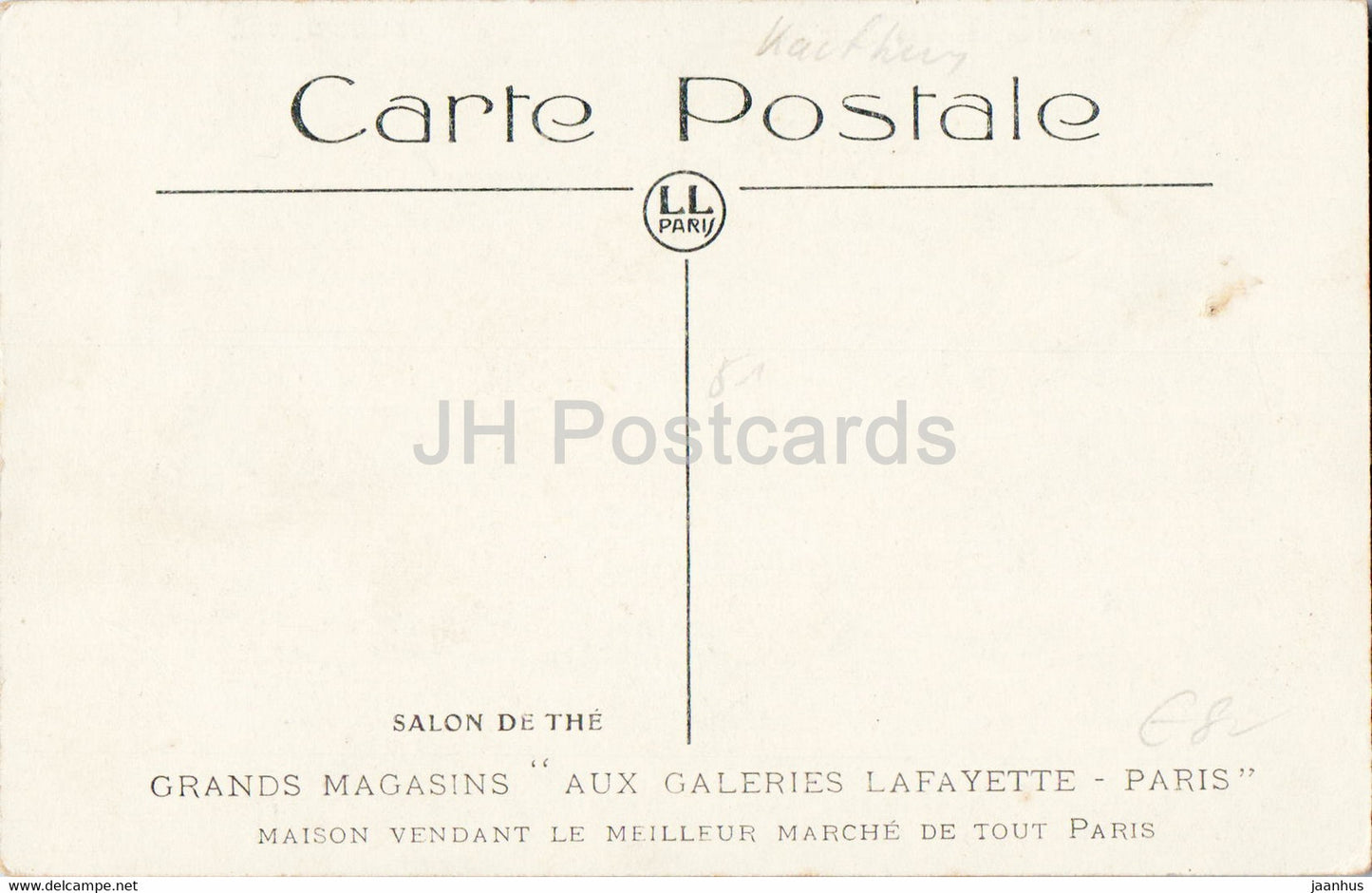 Paris - Salon de The - Grands Magasins Aux Galeries Lafayette - old postcard - France - unused