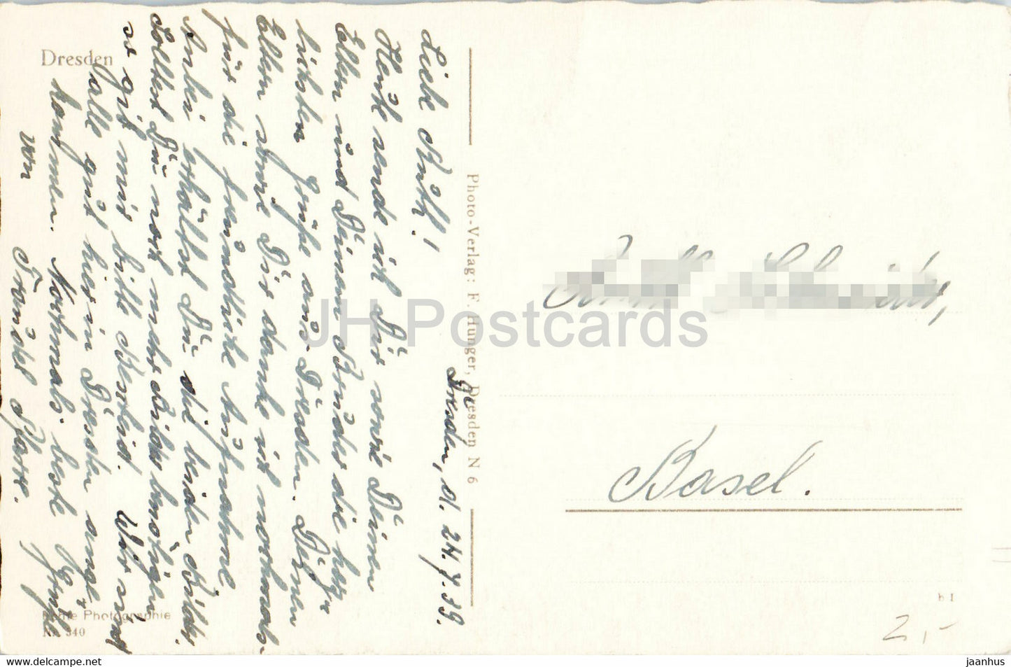 Dresden - Nachtansicht - Schiff - 6 - alte Postkarte - 1939 - Deutschland - gebraucht