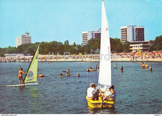 Sunny Beach - Slnchev bryag - sailing boat - windsurfing - beach - 1986 - Bulgaria - used - JH Postcards
