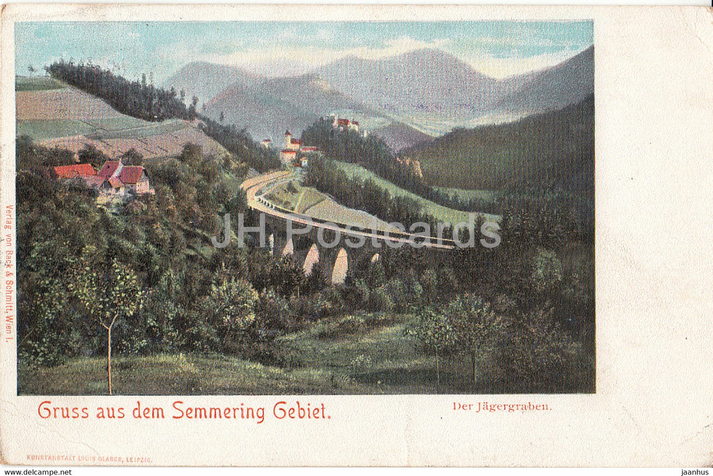 Gruss aus dem Semmering Gebiet - Der Jagergraben - Drucksache - old postcard - 1901 - Austria - used - JH Postcards