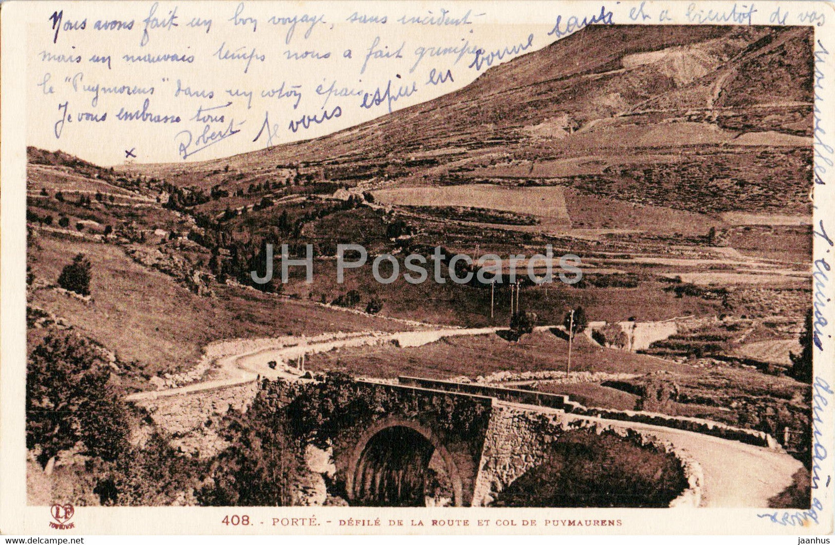 Porte - Defile de la Route et col de Puymaurens - 408 - old postcard - France - used - JH Postcards