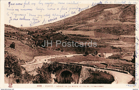 Porte - Defile de la Route et col de Puymaurens - 408 - old postcard - France - used - JH Postcards