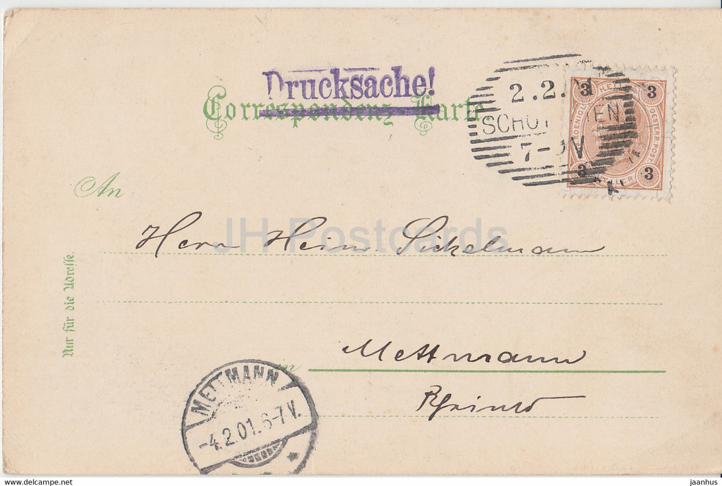 Gruss aus dem Semmering Gebiet - Der Jagergraben - Drucksache - old postcard - 1901 - Austria - used