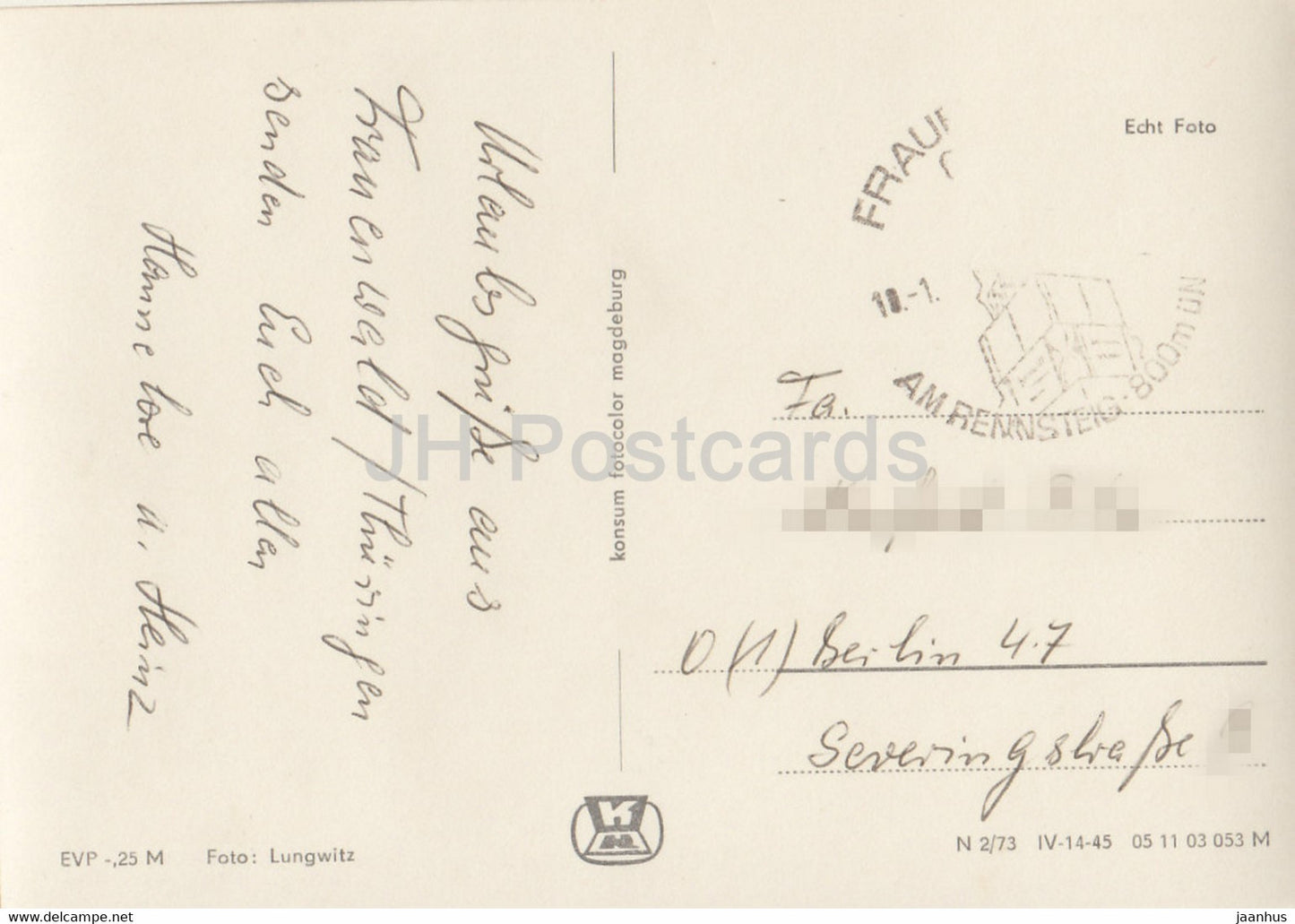 Wintersportplatz Frauenwald am Rennsteig - skiing - Germany DDR - used