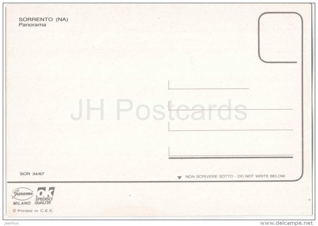 panorama - orange - Sorrento - Napoli - Campania - SOR 34/67 - Italia - Italy - unused - JH Postcards