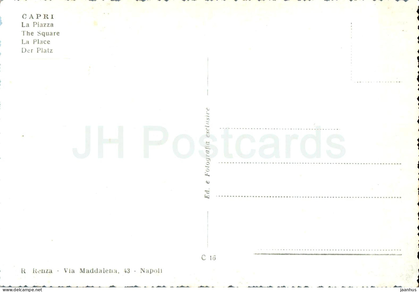Capri - La Piazza - The Square - C 16 - Italy - unused