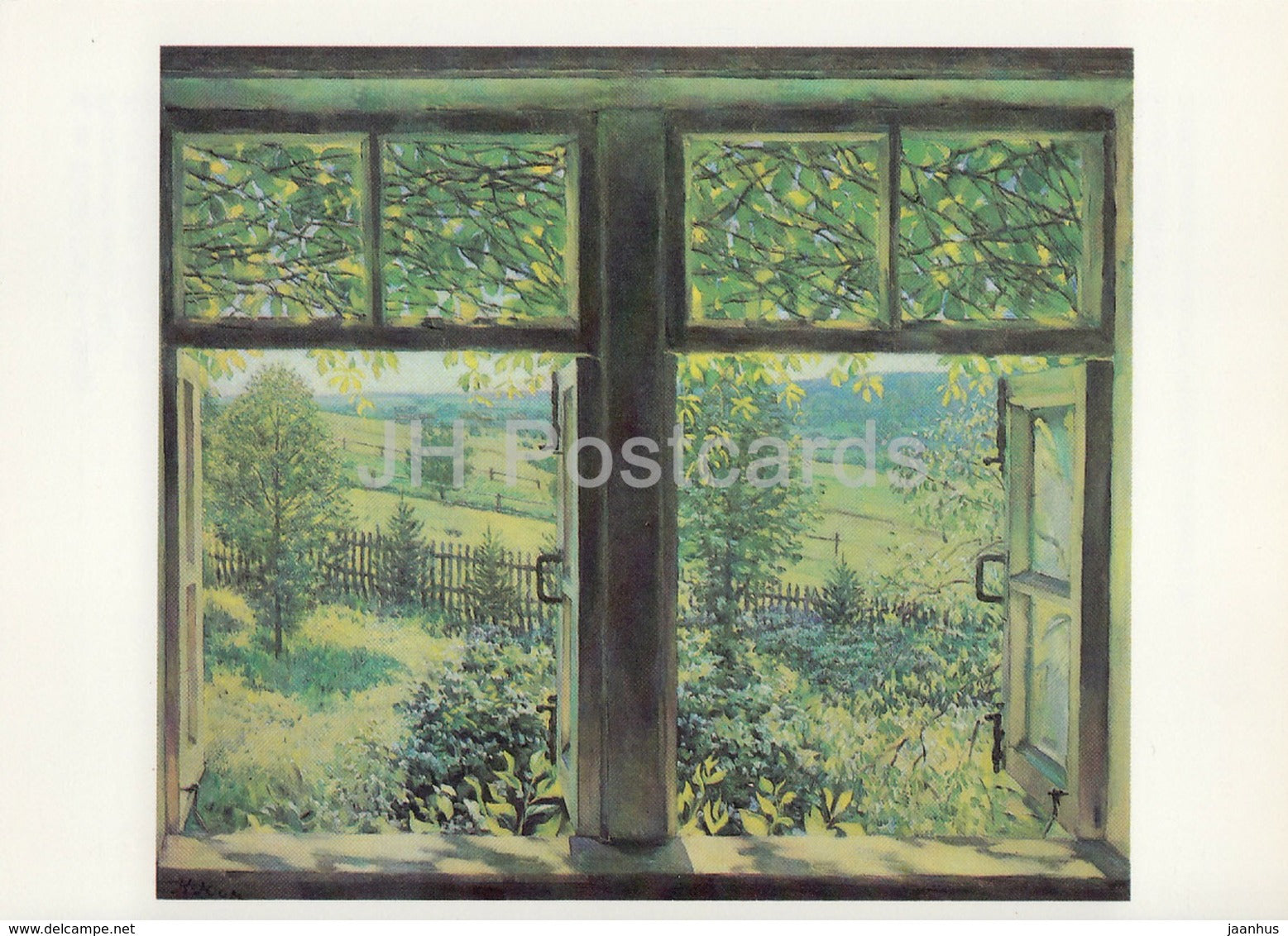 painting by Konstantin Yuon - Open Window - Russian art - 1987 - Russia USSR - unused