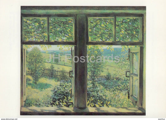 painting by Konstantin Yuon - Open Window - Russian art - 1987 - Russia USSR - unused