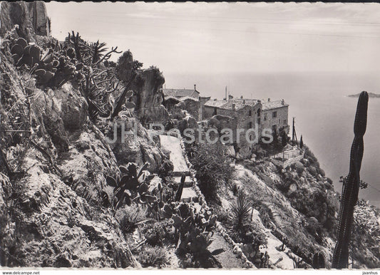 Eze Village - Vue Sur le Jardin exotique et le village - old postcard - 1954 - France - used - JH Postcards