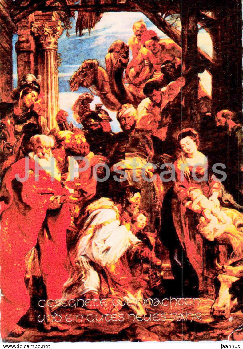 painting by Rubens - Anbetung von der Weisen - Flemish art - Austria - used - JH Postcards