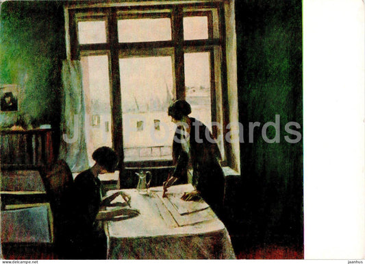 painting by K. Istomin - Students - Russian art - 1968 - Russia USSR - unused - JH Postcards