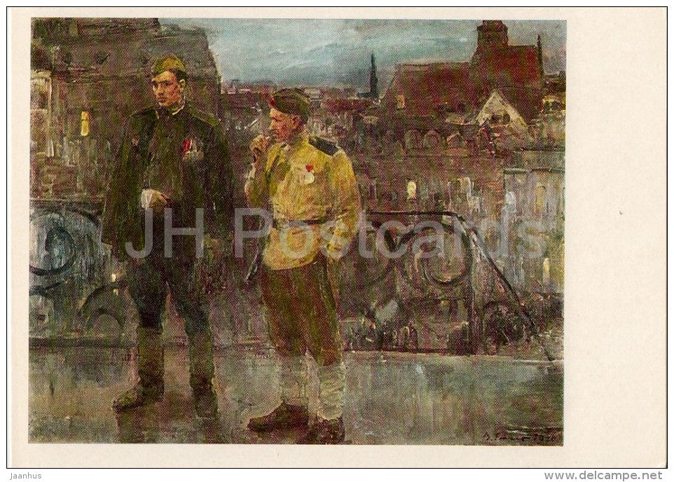 painting by V. Reyhet - Victory . 1945 , 1970 - soldiers - Russian art - 1982 - Russia USSR - unused - JH Postcards