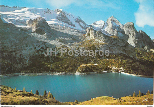 Dolomiti - Lago di Fedaia 2040 m - verso La Marmolada 3342 m - 1976 - Italy - Italia - unused - JH Postcards