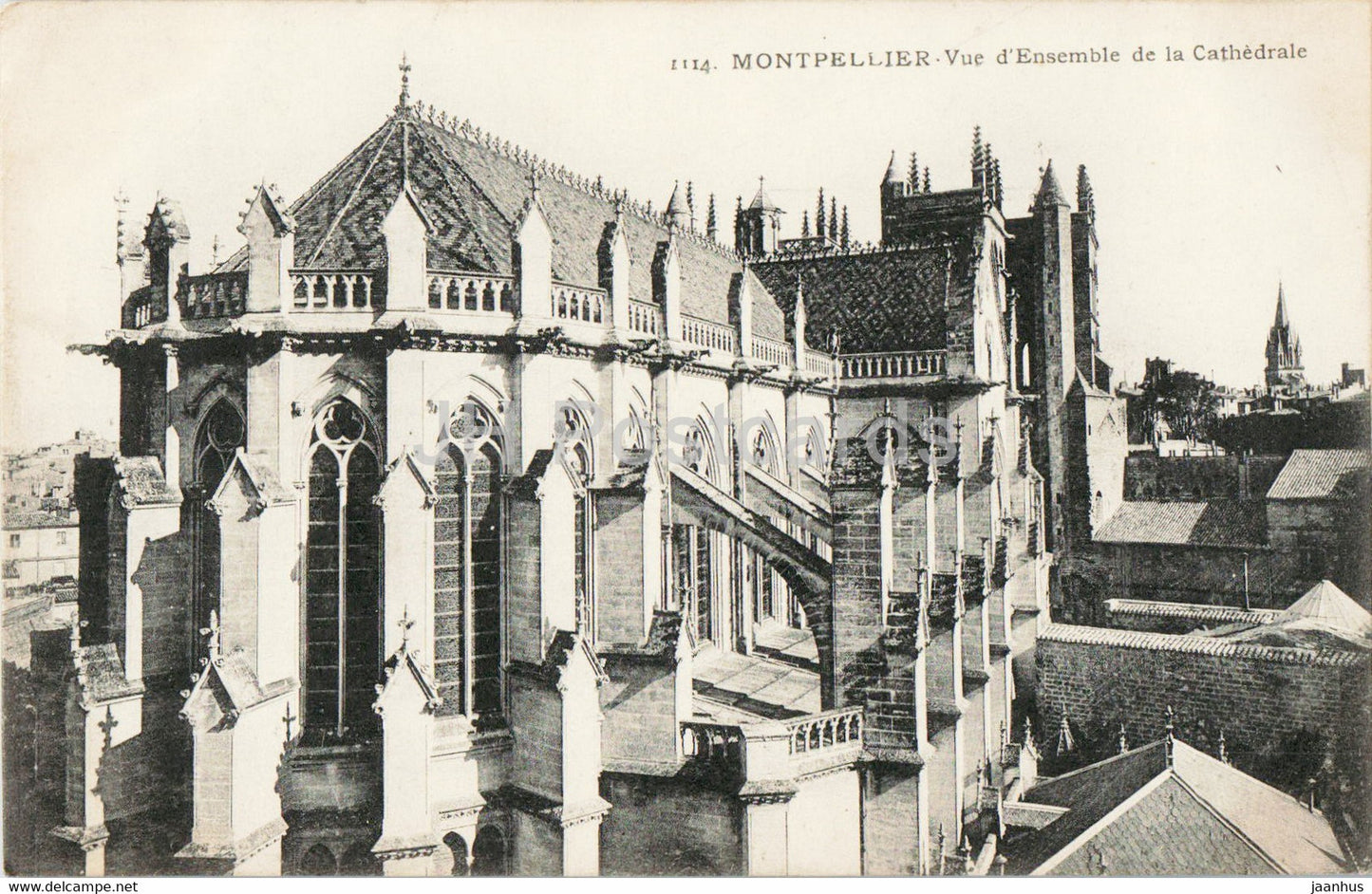 Montpellier - Vue d'Ensemble de la Cathedrale - 1114 - cathedral - old postcard - France - unused - JH Postcards