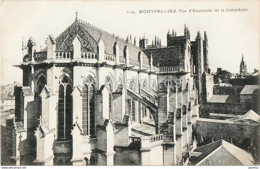 Montpellier - Vue d'Ensemble de la Cathedrale - 1114 - cathedral - old postcard - France - unused - JH Postcards