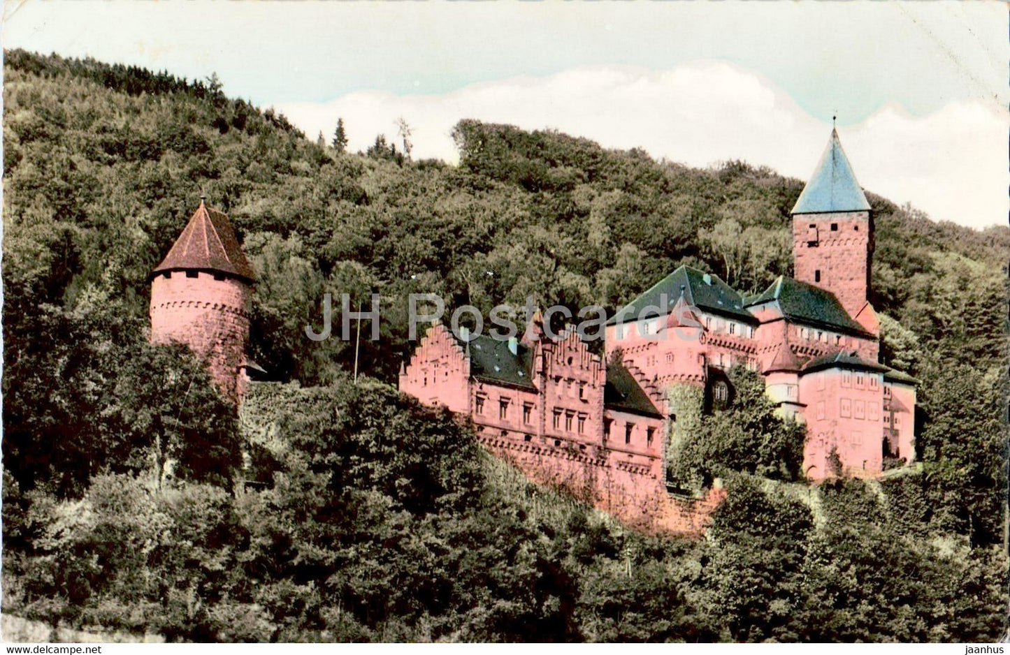 Schloss Zwingenberg am Neckar - castle - old postcard - Germany - unused - JH Postcards