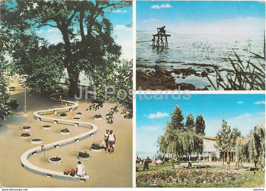 Fonyod - lake - multiview - 1979 - Hungary - used - JH Postcards