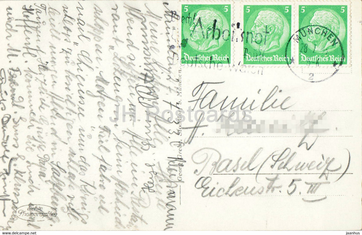 Munchen - Munich - Rathaus mit Frauenkirche - church - old postcard - 1933 - Germany - used