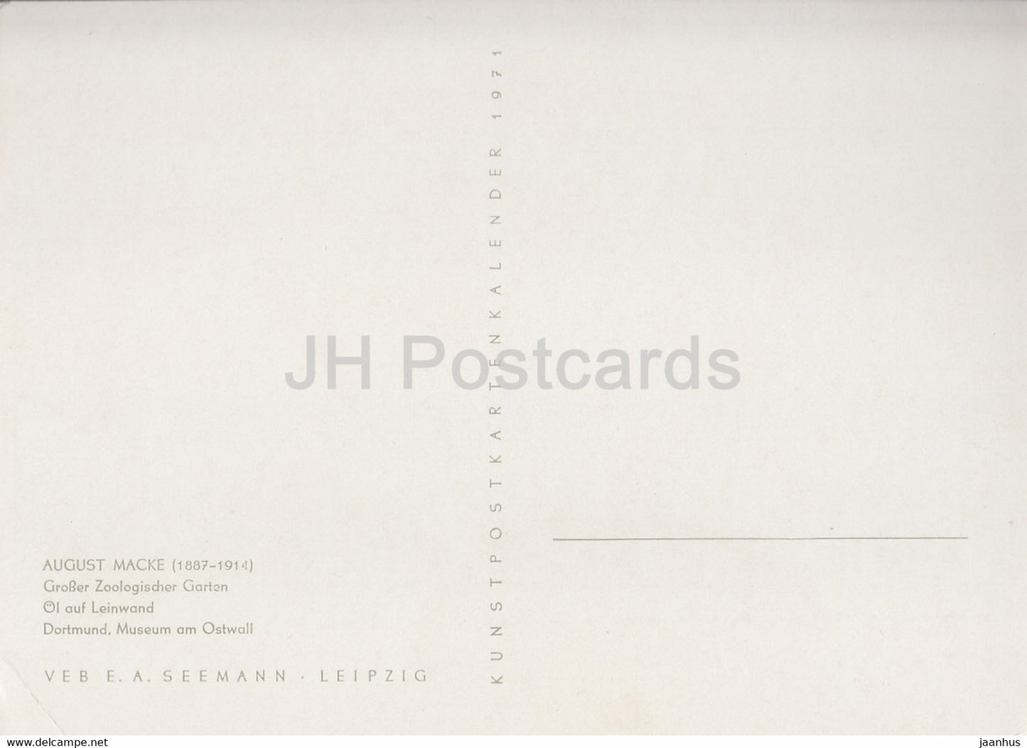 painting by August Macke - Grosser Zoologischer Garten - Zoo - German art - 1971 - Germany DDR - unused