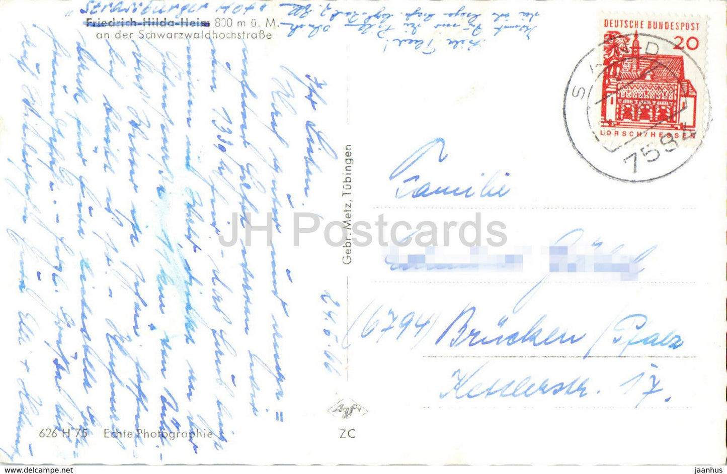 Friedrich Hilda Heim 800 m an der Schwarzwaldhochstrasse - 1966 - Germany - used