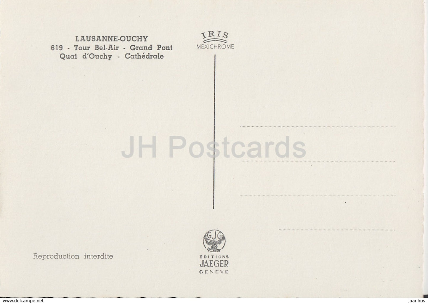 Une Soiree Lausanne Ouchy - Tour Bel Air - Grand Pont - Quai d'Ouchy - Cathedrale - 619 - Switzerland - unused