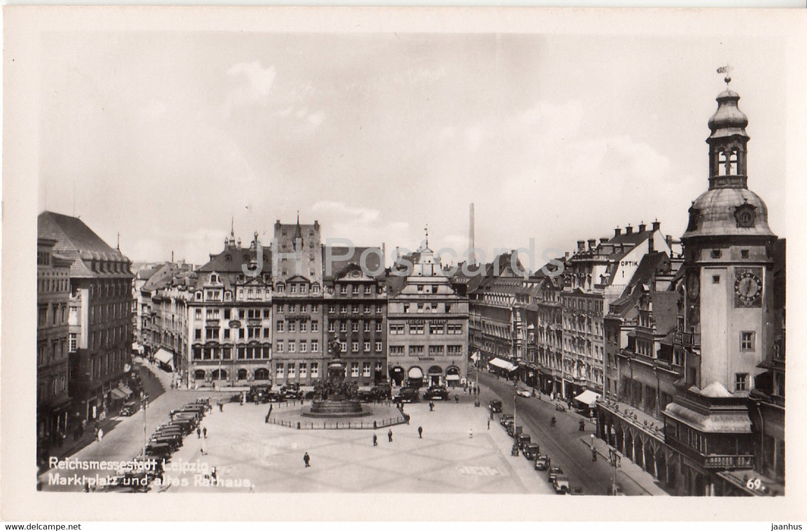 Reichsmessestadt Leipzig - Marktplatz und altes Rathaus - old postcard - Germany - unused - JH Postcards