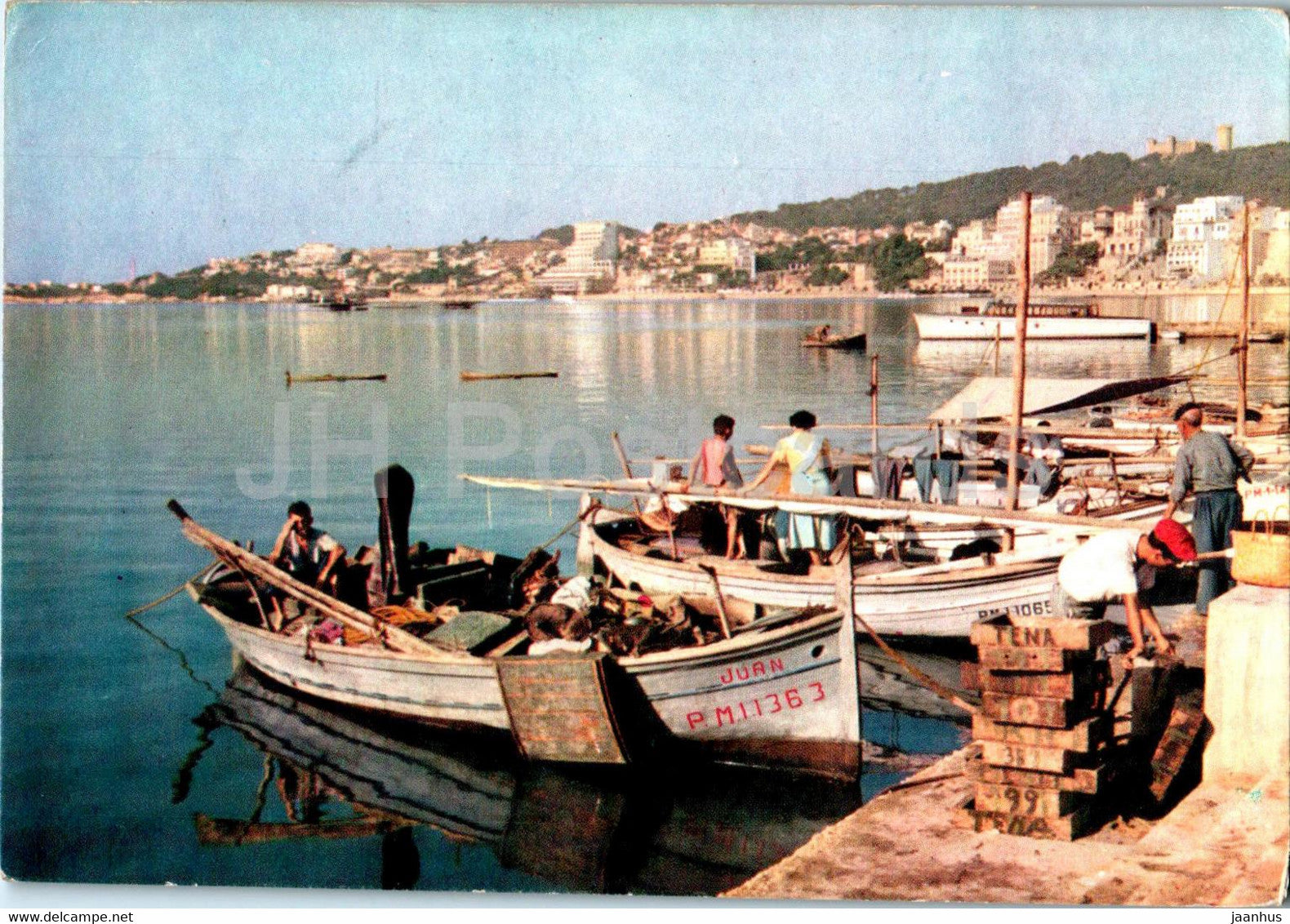 Palma de Mallorca - Detalle de la Bahia - boat - old postcard - 1093 - Spain - unused - JH Postcards