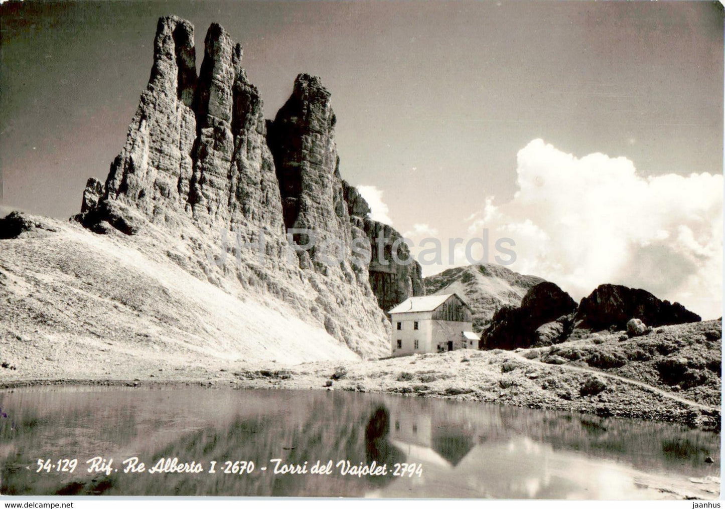 Rif Re Alberto 2670 - Torri del Vajolet 2794 - old postcard - Italy - unused - JH Postcards