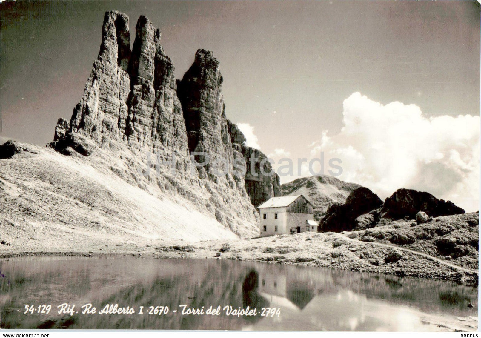 Rif Re Alberto 2670 - Torri del Vajolet 2794 - old postcard - Italy - unused - JH Postcards