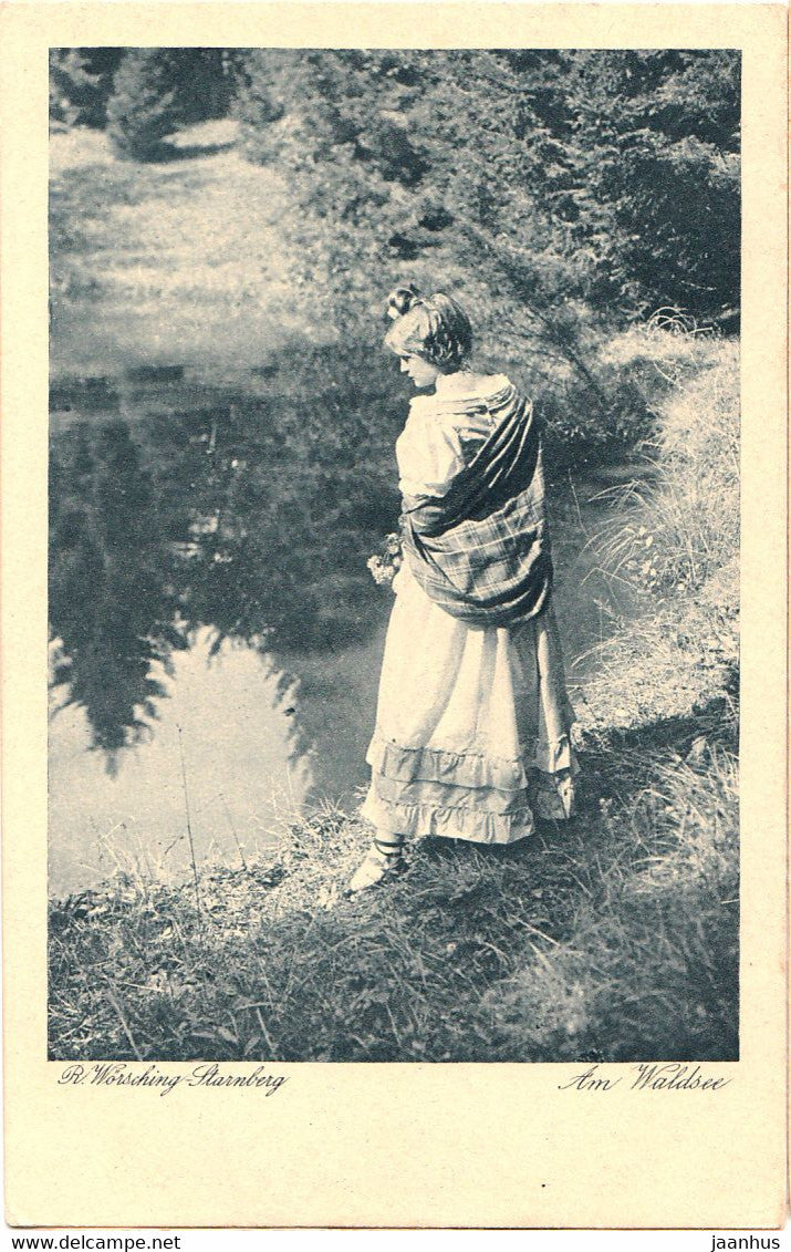 R. Worsching Starnberg - Am Waldsee - old postcard - 488 - 1918 - Germany - used - JH Postcards