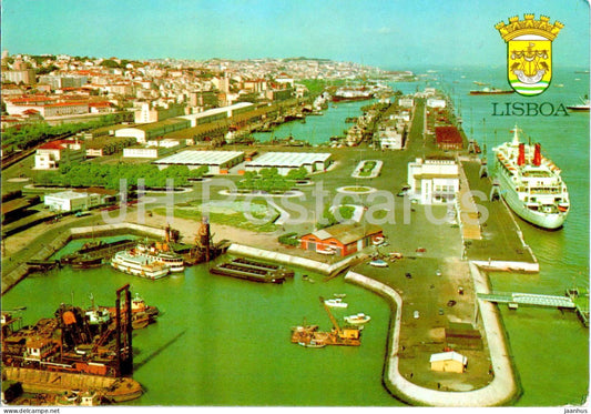 Lisbon - Lisboa - port - ship - 584 - Portugal - used - JH Postcards