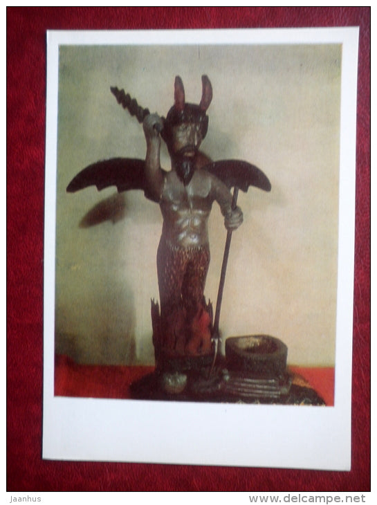 Devil Judging the Taleteller , Raila , Lithuania - Devils of the World - 1971 - Lithuania USSR - unused - JH Postcards