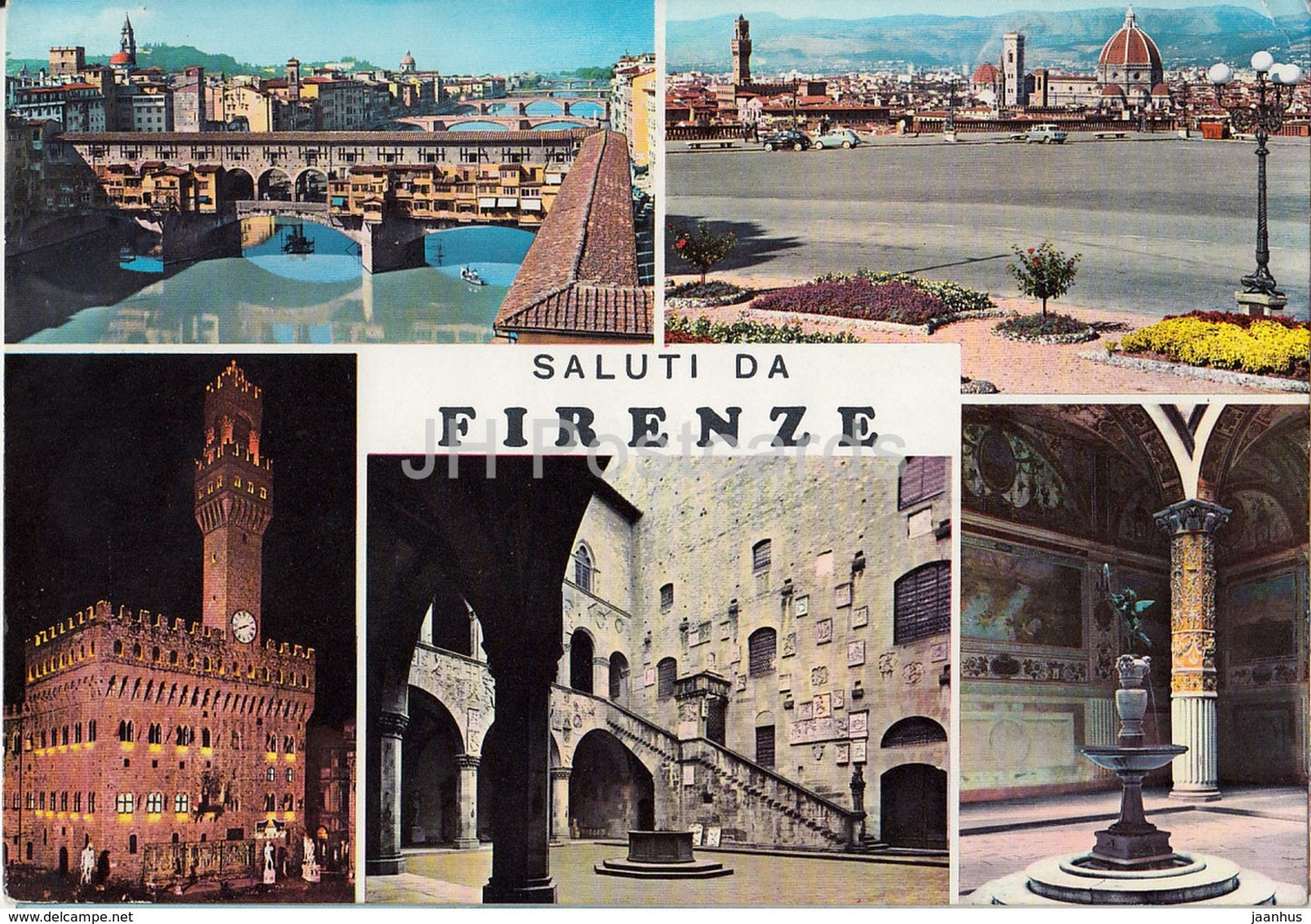 Saluti da Firenze - Florence - Ponte Vecchio - Palazzo Vecchio -Palazzo del Podesta - Italy - 1965 - used - JH Postcards
