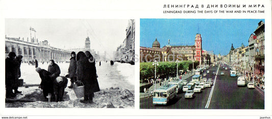 Collecting Water - Nevsky prospekt - Leningrad during War and Peace - St Petersburg - Russia USSR - unused - JH Postcards