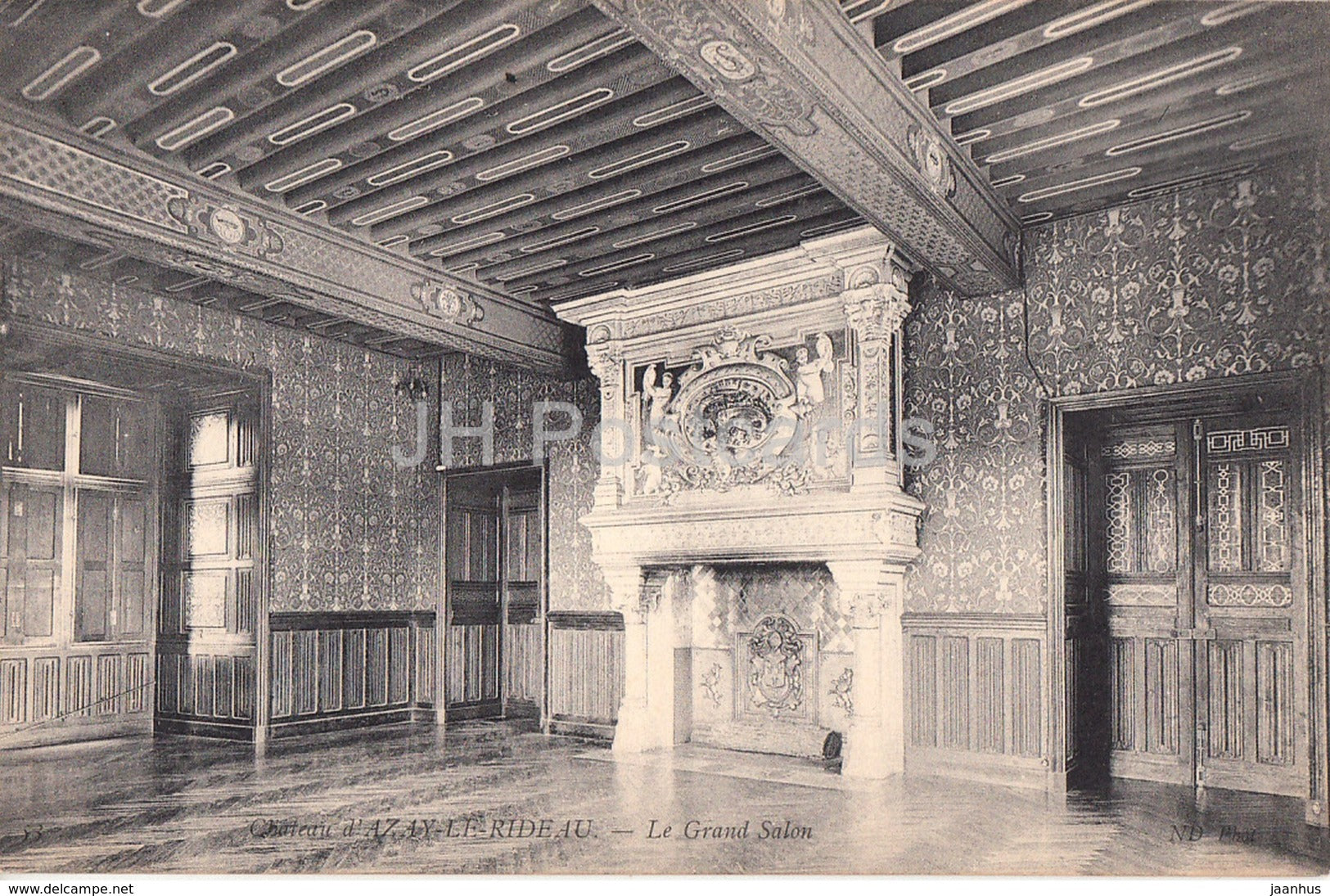 Chateau d' Azay Le Rideau - Le Grand Salon - castle - old postcard - France - unused