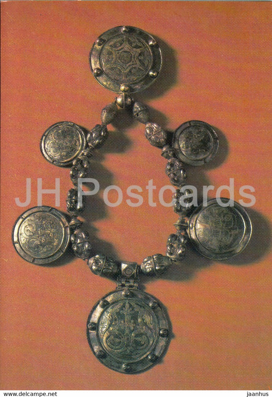 Necklace of beads - Suzdal - Russian Silver Craft - art - 1986 - Russia USSR - used - JH Postcards