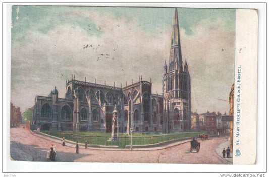 St. Mary Redcliffe Church , Bristol - England - United Kingdom - old postcard - used - JH Postcards