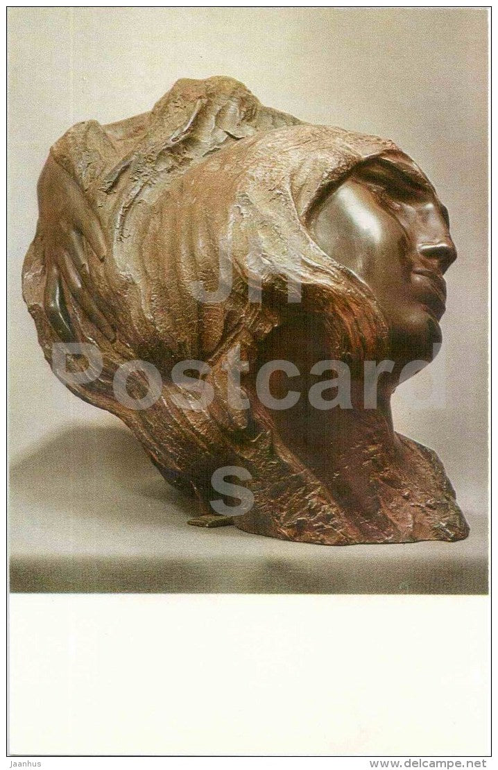 sculpture by Stepan Erzia - Portrait of a Woman , 1934 - russian , soviet , mordvin art - unused - JH Postcards