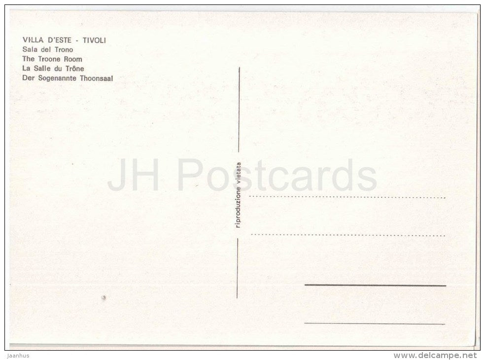 Sala del Trono - The Throne Room - Villa d´Este - Tivoli - Lazio - Italia - Italy - unused - JH Postcards