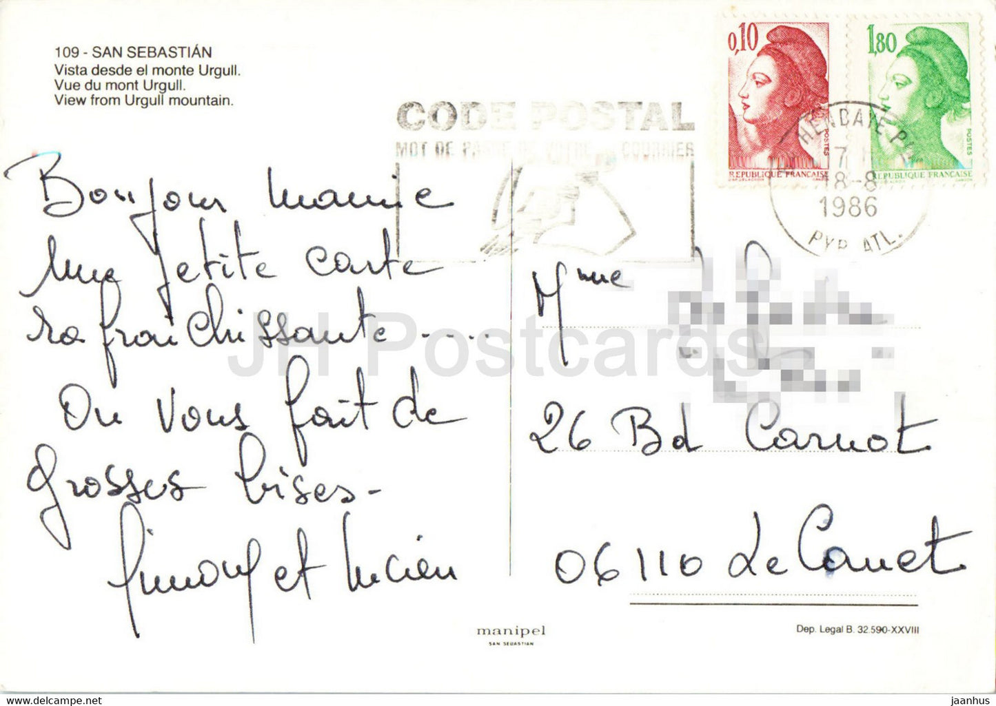 San Sebastian - Vista desde el monte Urgull - montagne - 109 - 1986 - Espagne - occasion
