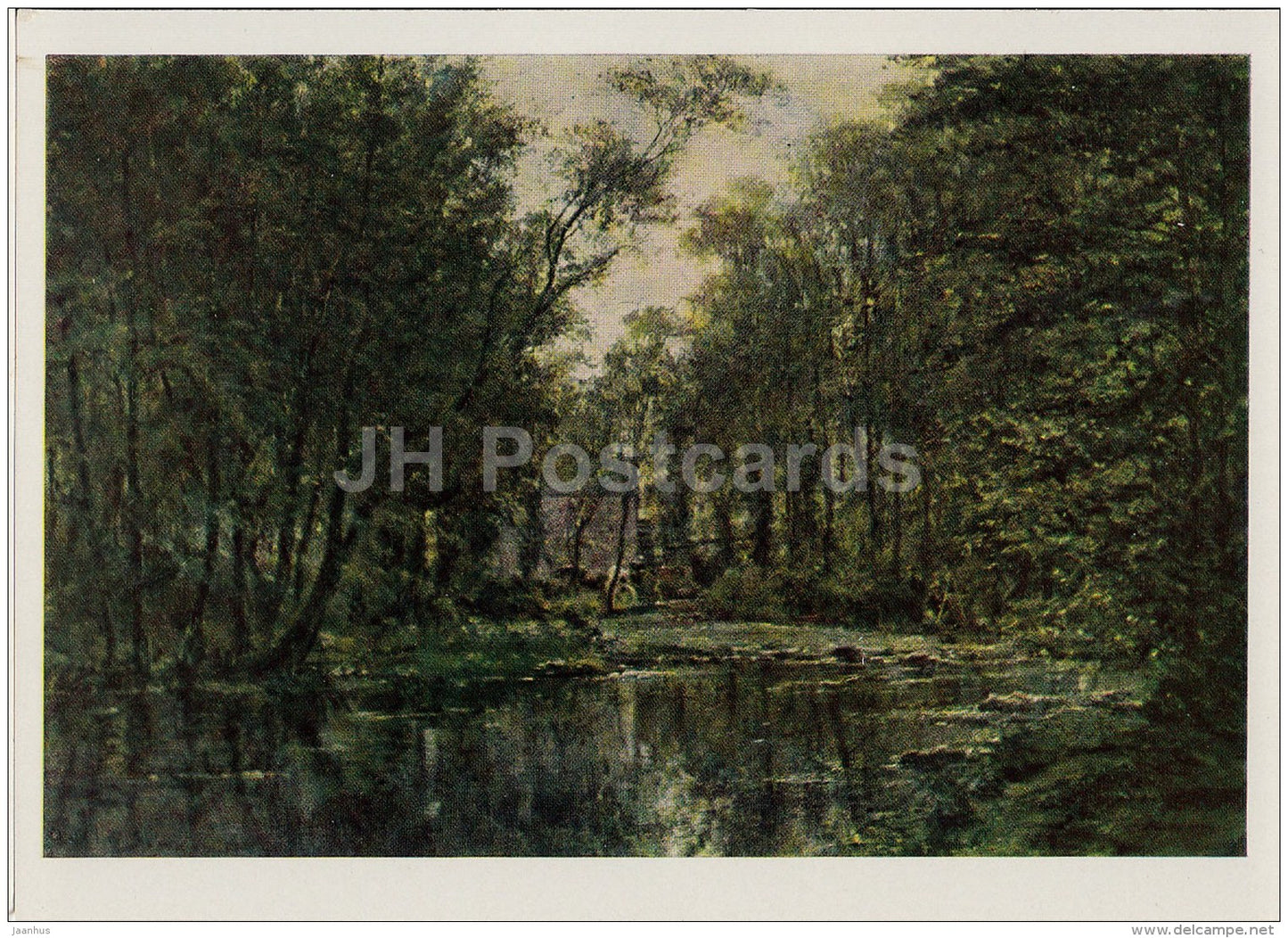 painting  by A. Bogolyubov - Forest in Vel . Normandy , 1871 - Russian art - 1966 - Russia USSR - unused - JH Postcards