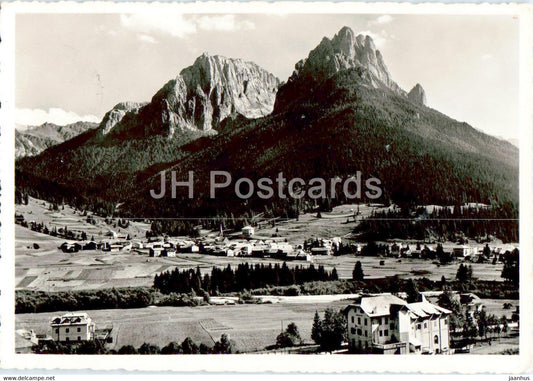 Pozza di Fassa - Cima Undici con Albergo Piaz Pera - 1957 - old postcard - Italy - used - JH Postcards