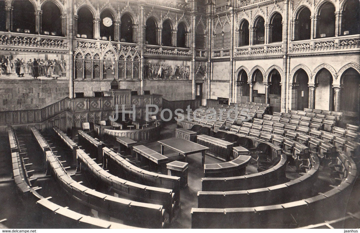 Budapest - Orszaghaz - Felsohaz ulesterme - Parliament - Upper House - old postcard - Hungary - unused - JH Postcards