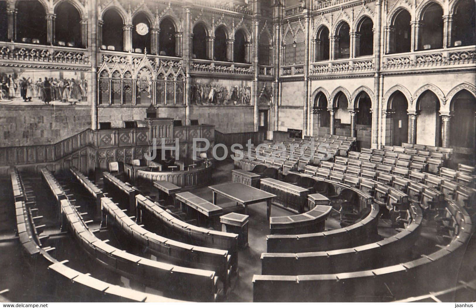 Budapest - Orszaghaz - Felsohaz ulesterme - Parliament - Upper House - old postcard - Hungary - unused - JH Postcards
