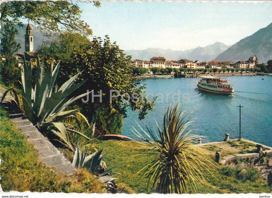 Ascona - Lago Maggiore - Motivo al Porto Vecchio - boat - 604 - Switzerland - 1955 - used - JH Postcards