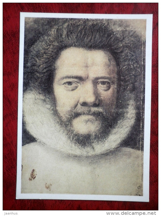 Drawing by Anonymous Artist - Portrait of a Man - french art - unused - JH Postcards