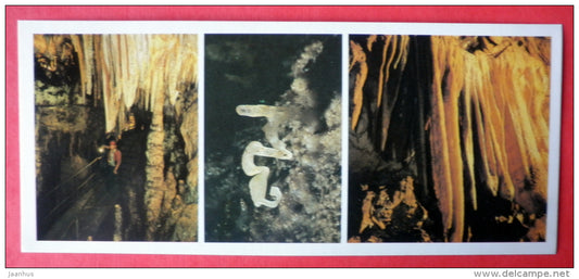 Navenahevskaya cave - speleologist - Helictite - Caves of ancient Colchis - Kutaisi - 1988 - USSR Georgia - unused - JH Postcards
