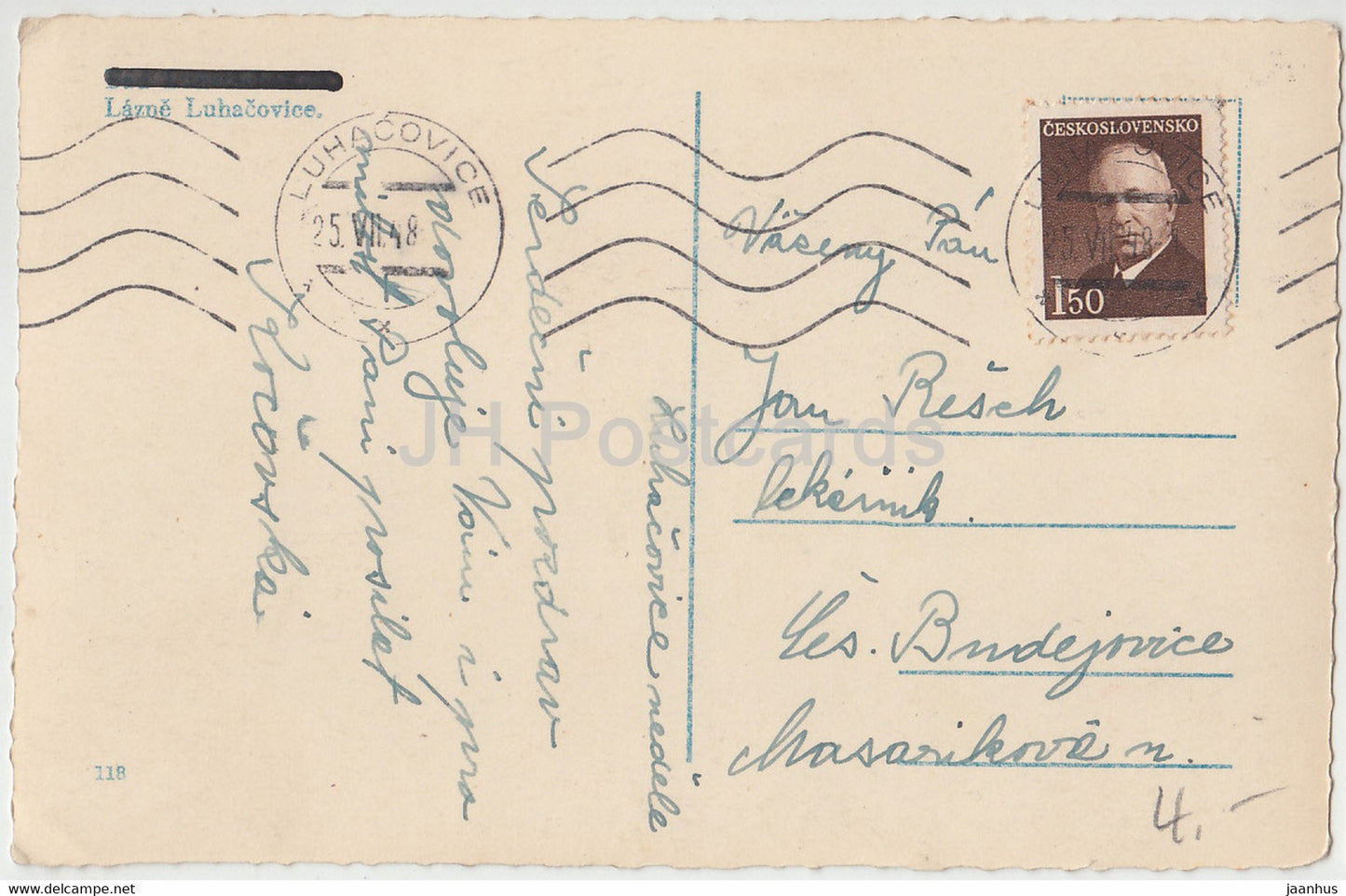 Lazne Luhacovice - 118 - old postcard - 1948 - Czechoslovakia - Czech Republic - used